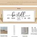 Comurdyo Be Still and Know That I am God Sign Wall Decor, White, 40"x15"