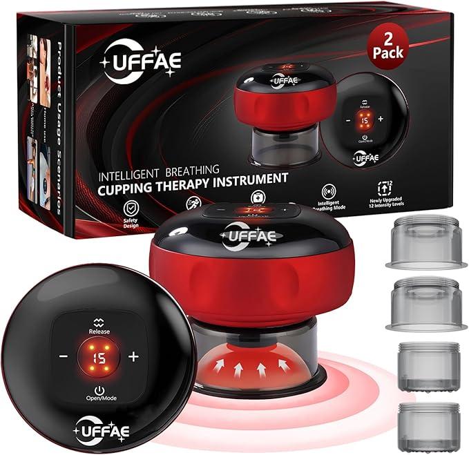 7-in-1 Electric Cupping Therapy Set, Smart Cupping Therapy Massager, 12 Levels of Suction Strength and Temperature Control，for Targeted Pain Relief