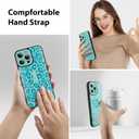 KANGHAR for iPhone 14 Pro Max Case Blue Leopard Print Pattern Cute Cheetah Wristband Stand Phone Cover for Women Girls Men Shockproof Slim Protective Cover for iPhone 14 Pro Max 6.7 Inch