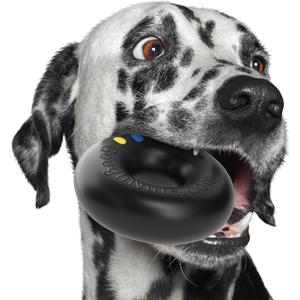 Goughnuts  Dog Toys for Aggressive Chewers | Virtually Indestructible Dog Toys for Medium Breeds Such as Pit Bulls | Heavy Duty Dog Toy | Black (Medium, 30-70 Lbs (Original Size), Toughest HD Pro 50)
