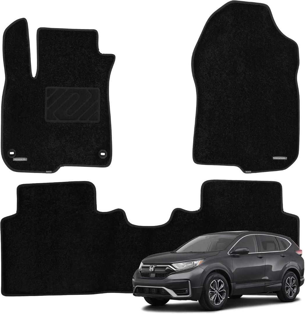 WENNEBIRD Carpet Floor Mats for Honda CR-V 2017-2022, 3Pc