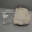 Farmhouse Shower Curtain with Ruffle Hem Linen Shower Curtains for Bathroom Country Vintage Rustic Natural Fabric, Cream-Beige Stripe 72" W x 72" L