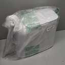 CTIME Bathroom Trash can Set, 2 Gallon White Small Trash Can with Lid, Disposable Toilet Brush, Storage Caddy and 12 Refills, Slim Garbage Can for Bathroom, RV