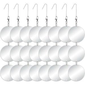 Chephon Upgraded Bird Scare Discs Set - Large 24 Discs - Highly Reflective Double-Sided Bird Reflectors Scare Devices - Better to Keep Most Birds Away Like Woodpecker and Pigeon