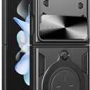 Compatible with Motorola Razr 40 Ultra 5G Case,Car Mount Magnetic Shell Compatible with Moto razr+ / Razr 2023 (China) / Razr 4 / Razr gen 4 Built-in Kickstand with Slide Lens Case Cover Black