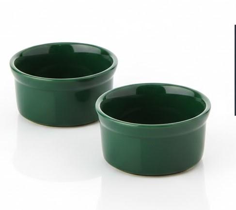 Pack of 2 Fiesta Peacock 568 4" x 2" Ramekin, Dark Green 