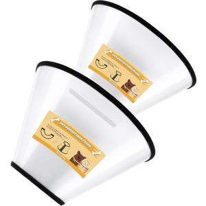Soft Dog Cone Collar, 2 PCS (for Right Size) Flexible Plastic Cone for Dogs After Surgery, Dog Recovery Collar, Adjustable E-Collar for Large/Medium/Small Dogs Cat, Comfy Elizabethan Collar (M)