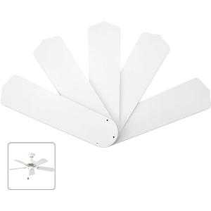 5 Pcs 20.5" White Ceiling Fan Replacement Blades for 52"/42 Ceiling Fan,Waterproof Fan Blades Replacement with Pre-Drilled Holes, Indoor/Outdoor Use