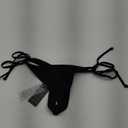 RELLECIGA Women's Black Tie-Side Thong Bikini Bottom Size Small