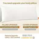 Goose Down Body Pillows for Adults, Large Body Pillow for Side Sleeper, Hugging Feather Body Pillow Insert, Cooling Full Length Long Pillow for Bed with 100% Organic Cotton Shell, (White 20"x72")