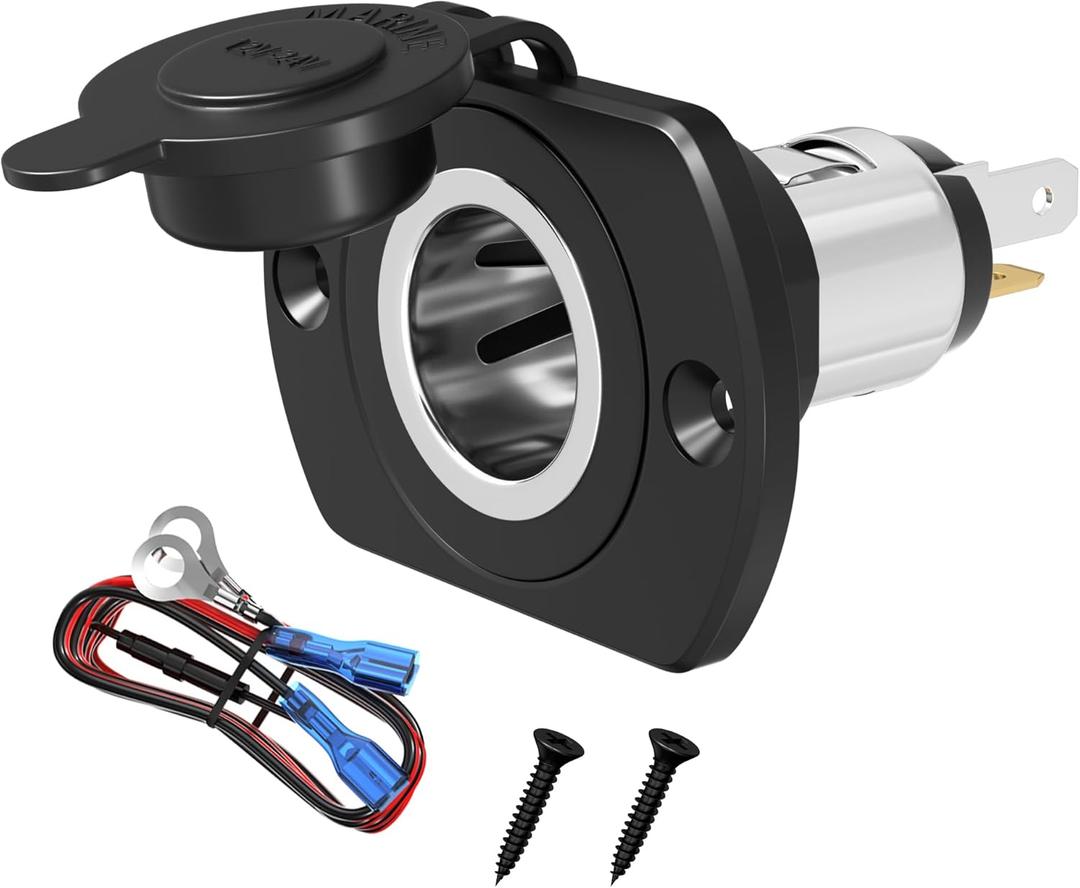 DaierTek 12V Cigarette Lighter Socket 12 Volt Power Outlet Replacement Plug Socket for Car, Automotive, Truck, RV, Boat, Motorcycle (DR-Y8)