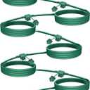 Green Outdoor Extension Cord with Multiple Outlets, 25ft Christmas Light Extension Cord Outside, Evenly Spaced 6 Plugs, 16/3 SJTW Weatherproof Wire for Landscaping Light, Holiday Party Decoration