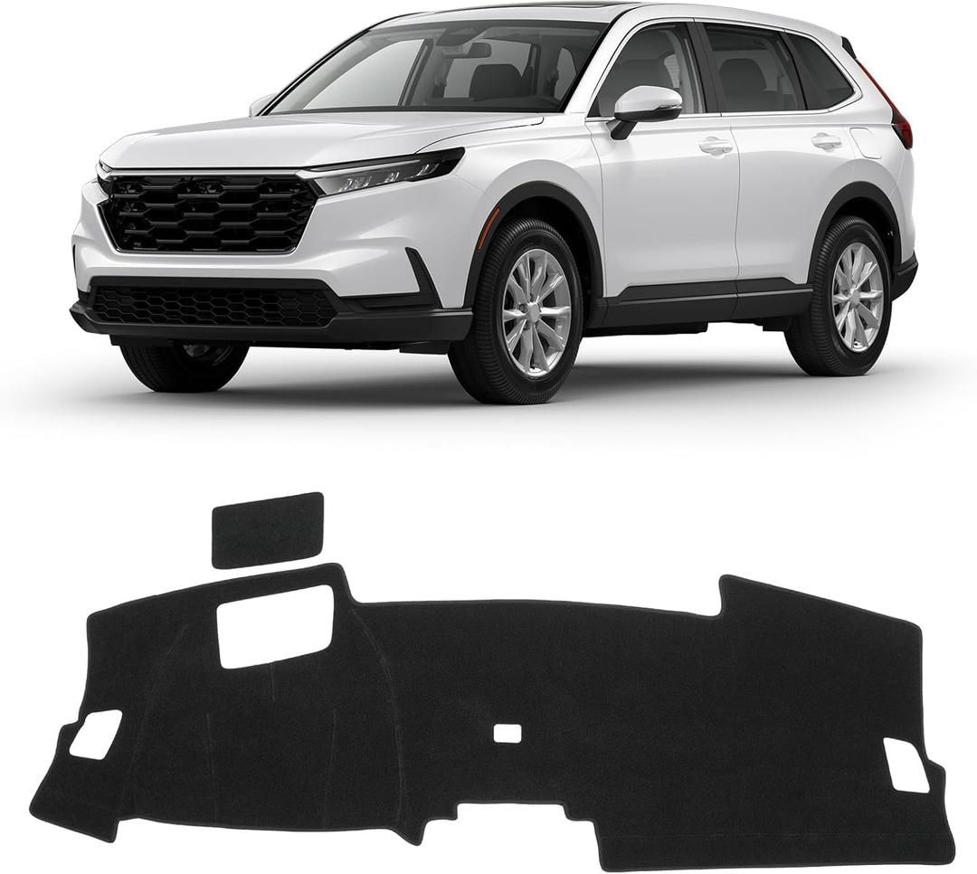 KUST Black Dash Cover for Honda CR-V CRV 2023-2025 2026(with HUD) Polyester Dashboard Cover Non-Slip Interior Accessories for Honda CRV CR-V Custom Fit Dash Mat Sunshade No Glare