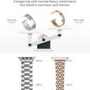 baozai Thin Band Compatible with Apple Watch Band 42mm 41mm 40mm 38mm, Women Slim Stainless Steel Wristband for Apple Watch Series 11-1/SE3/SE2/SE, Rose Gold