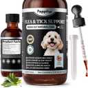 Flea & Tick Drops for Dogs  Natural Prevention with Neem, Oregano & Pumpkin Seed Oil  Liquid Supplement, Beef Flavor, 2 FL Oz, Long-Lasting Protection for All Breeds & Sizes