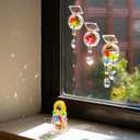 Kikkerland Solar Powered Rainbow Maker Prism Suncatcher, Fun Home Window Decor Unique Gift for Christmas & Birthdays Single Crystal