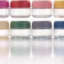 2oz 8Pack Glass Dressing Jars with Leakproof Lids, Containers for Sauce, Salad Dressing, Dips & Snacks  Reusable Glass Food Storage Cups for Lunch Box & Meal Prep(2oz-8Pack)