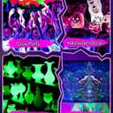4 Pack Rechargeable Black Light Bar, 5000mAh Large Capacity Battery Powered Black Lights for Glow Party, Portable Blacklight Party Supplies for Uranium Glass, Fluorescent Poster, Bedroom, Halloween