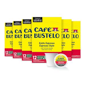 Caf Bustelo Espresso Style Dark Roast Coffee, 72 Count Keurig K-Cup Pods (12 Count (Pack of 6)), EXP MAY/02/2025