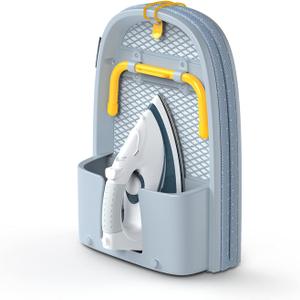 Joseph Joseph Pocket Folding Tabletop Ironing Board with Iron Holder and wall mount, Compact Space-Saving , Grey/Yellow