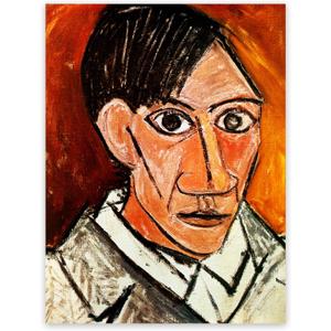 KWAY Pablo Picasso Wall Art & Decor - Self Portrait Poster - Abstract Canvas Wall Art - Impressionist Art Prints Cubism Artwork Modern Home Decor for Bedroom Office Unframed (12x16in/30x40cm)