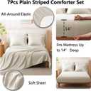 CozyLux King Size Comforter Sets - 7 Piece Bed in a Bag Beige Comforter Set with Sheets Luxury Bed Set All Seasons, Soft Bedding Set with Down Alternative Comforter, Sheets, Pillowcases & Shams
