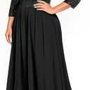 Talisea Womens Plus Size Formal Dresses - V Neck 3/4 Sleeve Sequin Prom Evening Gowns Long Maxi Dress,22 W