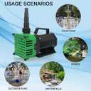 BARST Submersible Water Pump 150W High Flow Pond Pump with 25ft Power Cord Fountain Pump for Waterfall Koi Pond Fish Aquarium Tank Hydroponic with Pump Barrier Bag (4760GPH-GREEN)