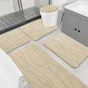 YIHOUSE Memory Foam Bathroom Rug Sets 5 Piece, Ultra Absorbent Bath Mat for Bathroom - Non-Slip Machine Washable & Dry Quickly, 5 Piece Bathroom Mat Set, Khaki (1'8" x 3'10")