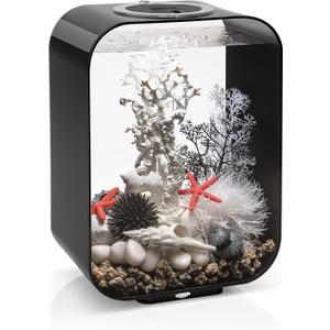 BiOrb Life 15 Acrylic 4-Gallon Aquarium with White LED Lights Modern Compact Tank for Tabletop or Desktop Display, Black