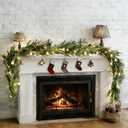 2Pcs 6FT Christmas Norfolk Pine Garlands,Real Touch Garland, Faux Greenery Garland for Fireplace Mantle Indoor Outdoor Holiday Party Home Decor, 2-Pack