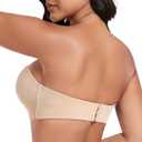 DotVol Women Hand Shape Custom Lift Invisible Wirefree Anti-Slip Strapless Push Up Bra (Wing Beige,34C)
