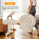 GGIB Dog Couch Cover Calming Plush Dog Bed Mat for Furniture Sofa Protector Washable Removable Cover for Large Medium Small Dogs and Cats Camel M