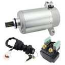 Starter Motor & Solenoid Relay & Ignition Switch for Yamaha Big Bear 400 2000-2001 Wolverine 350 1995 4KB-81800-00-00, 4KB-81890-00-00, 5FU-81800-00