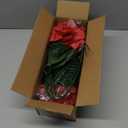 Poinsettias Artificial Christmas Flowers 9.8" Large Heads 6 Pack 16.9" Bouquet Red Faux Velvet Flower for Xmas Tree Home Christmas Decorations