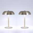 2 Pack Cordless Mushroom Table Lamp with 5200mAh Rechargeable Battery, Portable LED Night Light with Stepless Dimming, 3 Color Modes for Bedroom, Patio, Bar Decor and Coffee Shop Ambiance (Silver)