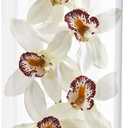Nearly Natural Cymbidium Orchid Artificial Arrangement in Tall Cylinder Vase