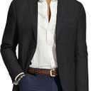 PJ PAUL JONES Mens Blazer Casual Sport Coats Regular Fit Two Button Suit Jacket Lightweight Sports Jacket (Small, Black)