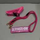 Service Dog Collar, Leash & Wrap Set Pink Sparkly Minky Adjustable for Medium & Large Dogs Durable Statement Design for Dogs that Stand Out (S: 15-17")