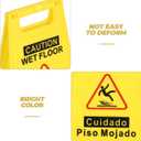 Unomor 2Pcs Caution Wet Floor Sign Double-Sided Bilingual Safety Warning Sign Foldable a-Frame with Handle 17.51X10.23X6.49In High Visibility for Commercial and Public Spaces