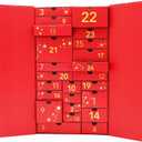 Empty 2025 24 Days Advent Calendar Large to Fill Cosmetics, Makeup, Perfume Packaging Paper Box, Valentin's Day EID Ramadan Gifts Cardboard (Red)