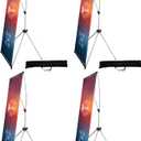 USCNC X Banner Stand Adjustable Fit Banner 23 x 63 to 32 x 78 Inch(STAND ONLY), Portable Travel Bag,Suitable for advertising, stores, exhibitions, restaurants, events, birthday parties, and other occasions (4 Pack)