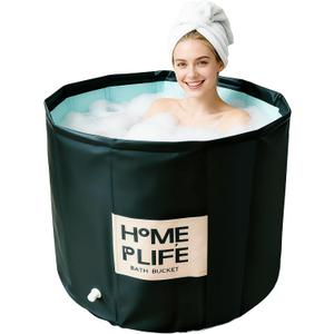 Portable Bath Tub for Adults - Large 88 Gal Foldable Soaking Bathtub for Hot SPA and Ice Bath, Ideal for Fast Muscle Recovery, Cold Water Therapy - No Installation (Ice/Hot Universal)