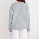 Women's Oversized Sweaters Loose Fit Fall Crewneck Color Block Knit Pullover Sweater Tops (Gray, L)