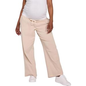 Motherhood Maternity Women's Under the Belly Tie Waist Relaxed Wide Leg Pregnancy Denim Pants Large