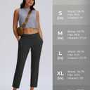 Women's Golf Pants with Deep Pockets Stretch 7/8 High Waisted Travel Pants Ankle Pants Casual (Black, XXL)