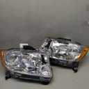 RUIANOMG Headlights Assembly Replacement For Jeep Grand Cherokee 2011 2012 2013, Chrome With Amber Reflector