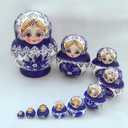 10-Layer Russian Nesting Dolls, Handcrafted Satin Wood Matryoshka Dolls for Kids & Adults, Holds Items, Christmas Decoration (1 Set)