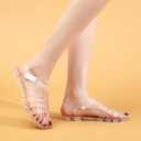 Toddler Sandals Jelly Shoes Girls Unisex Boy Flat Retro Slides Clear Kids Water Slippers Slingback Summer Beach Size 8 Adjustable Buckle Glitter Dress Soft