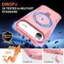 Designed for iPhone 17 Air Case with Magnetic Stand [Military Drop Protection][Compatible with Magnet] Shockproof 17 Air Phone Case with Ring Holder, Pink